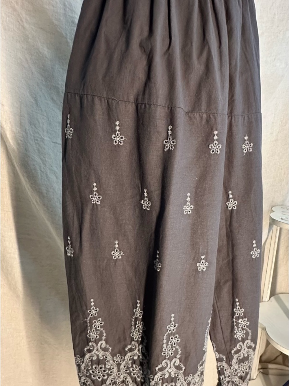 Jaded Gypsy Under It All Bloomers Gray Embroidered Cotton Lace s/m